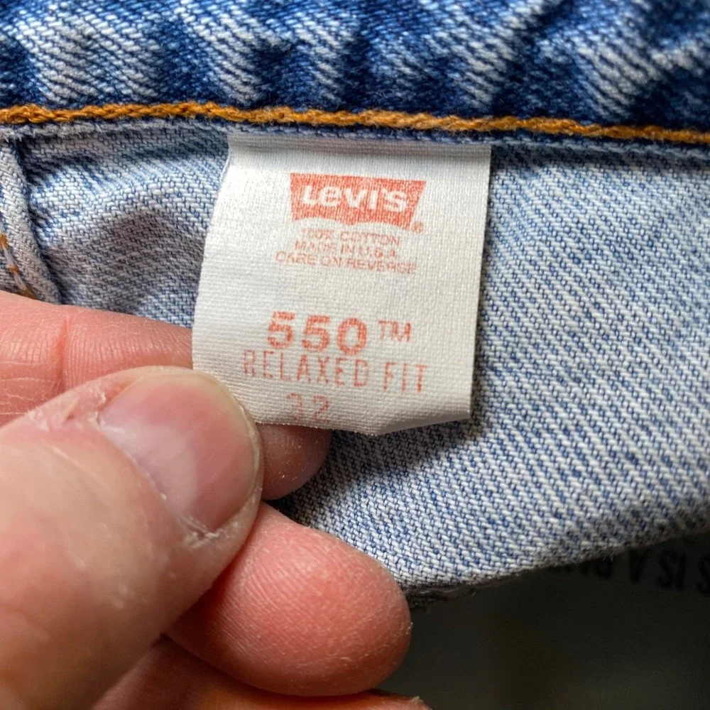 Vintage‎ Levi's 550 Relaxed Fit Denim Shorts Men's 32 Light Wash Red Tab 10